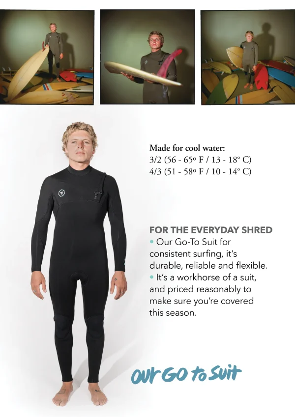 Vissla 7 Seas Comp 4-3 Full Chest Zip Wetsuit - Imagen 2